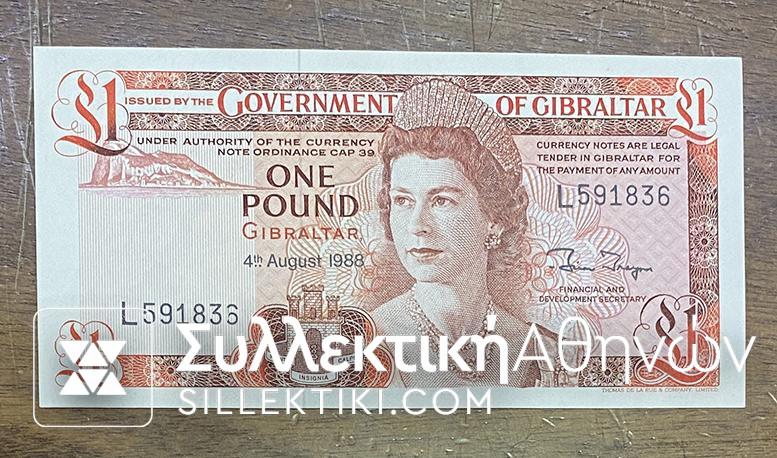 GIBRALTAR 1 Pound 1988 UNC